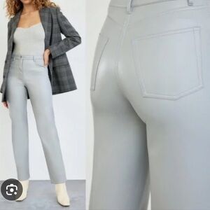 Wilfred Aritzia Women's Melina Faux Vegan Soft Leather Pants White Gray sz 6